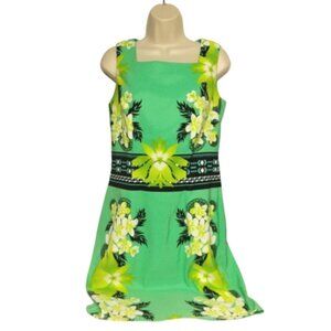 Dressbarn Green Floral Shift Dress Size 10